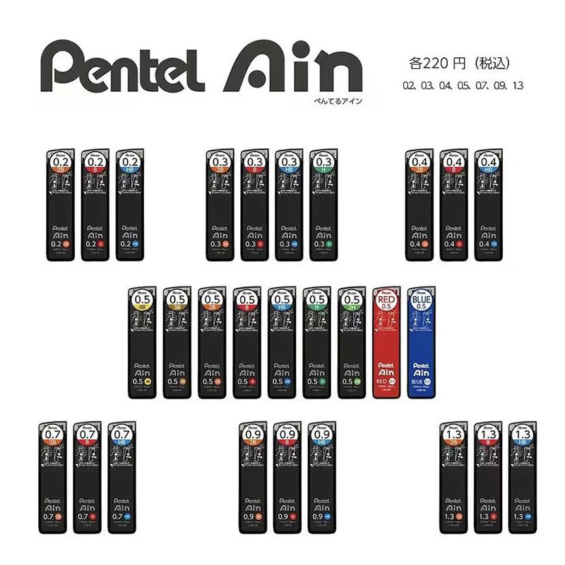 Pentel Pen Energel - ไส้ดินสอกดญี่ปุ่น Pentel Ain รุ่น C285 ความแข็งแรงสูง