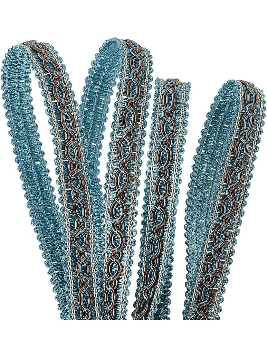 Fringe Ribbon Sewing - 32 หลาสีฟ้า Braid Tirm สําหรับเย็บ 0.6