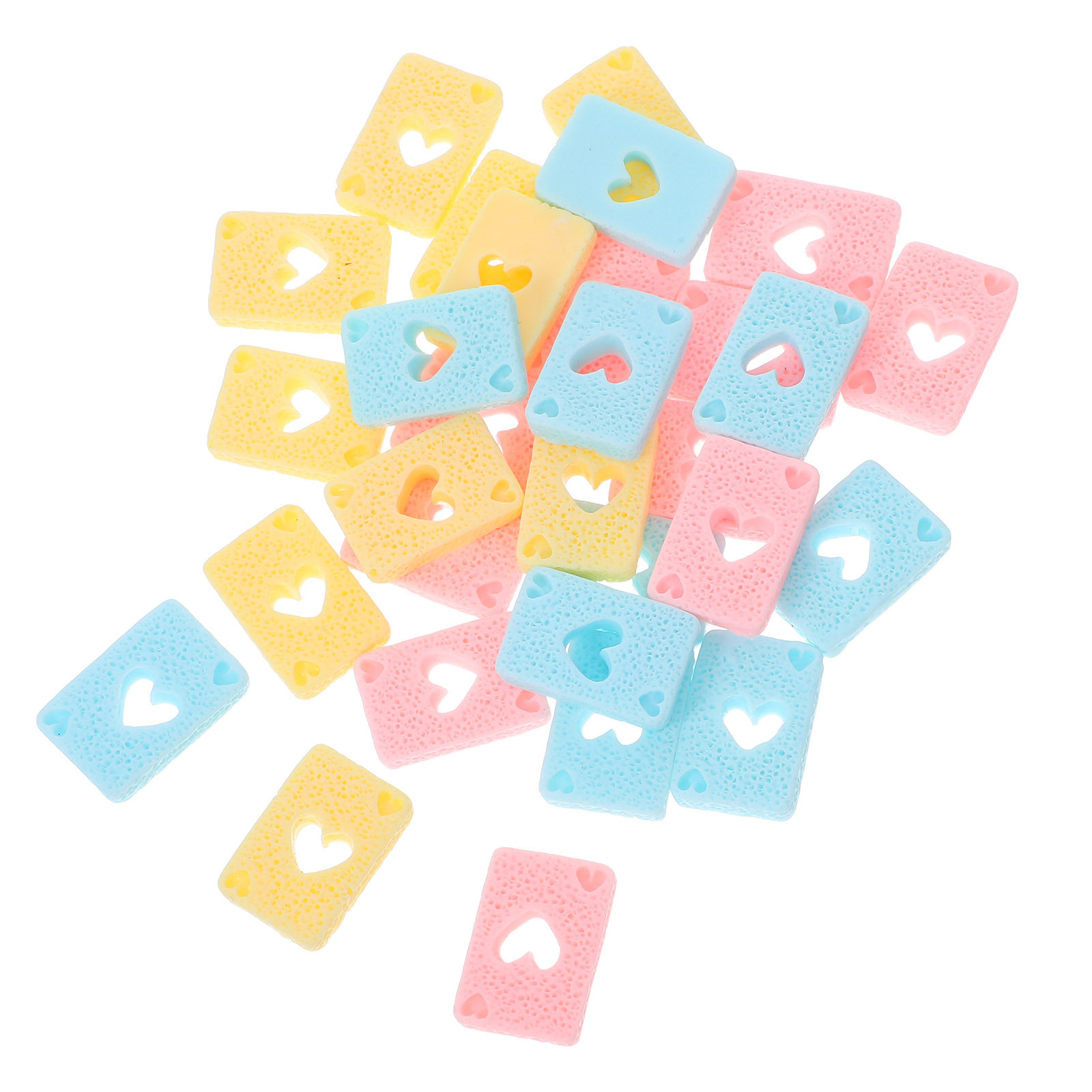 Embellishment Crafts - 30 ชิ้น จี้ไพ่โป๊กเกอร์เรซิ่น สีลูกกวาด อุปกรณ์ตกแต่งเคสโทรศัพท์ DIY