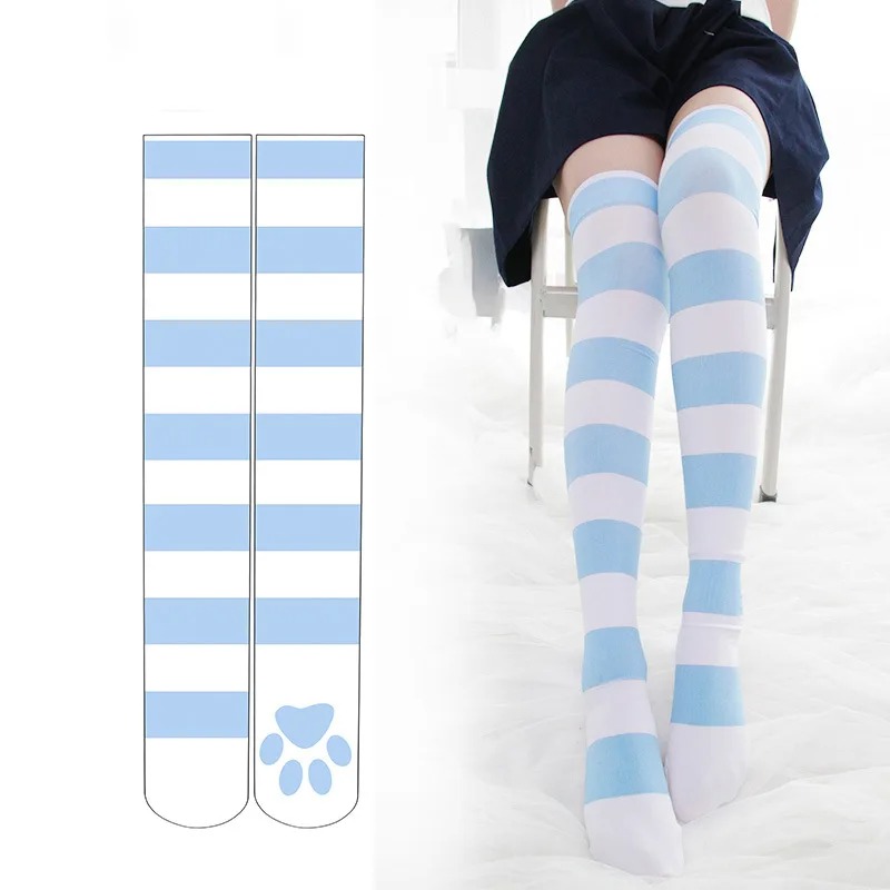 ถุงเท้ายาวลายแมวสีชมพูสไตล์โลล - Velvet Ribbon Roll บทวิจารณ์และราคา