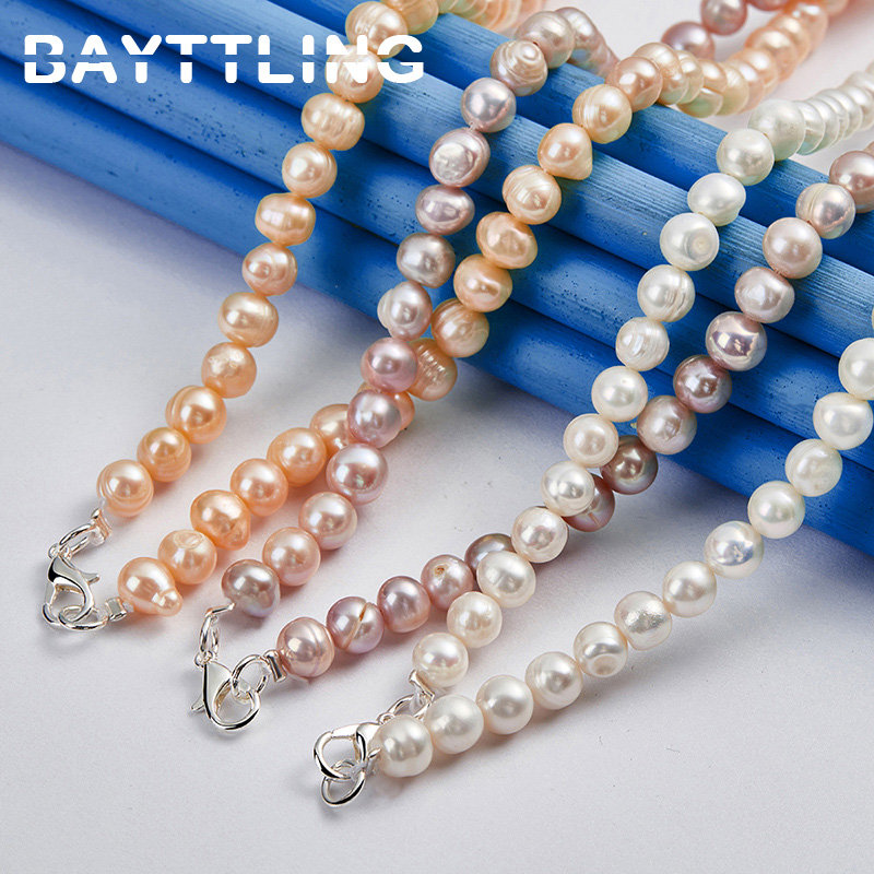 สร้อยคอไข่มุกเงินแท้ 925 ดีไซน - Pearl Trim Chain บทวิจารณ์และราคา
