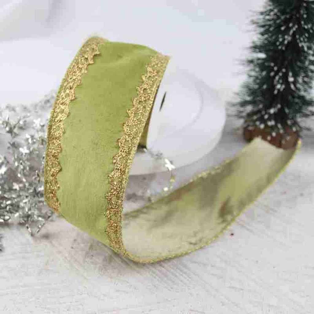 ริบบิ้นผ้ากำมะหยี่มีลวดลาย ขอบ - Velvet Ribbon Roll บทวิจารณ์และราคา