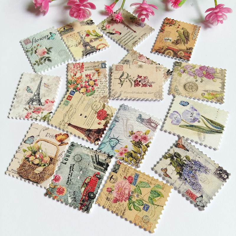 20 ชิ้น กระดุมไม้ลายผสมรูปทรงส - Embellishments For Scrapbooking บทวิจารณ์และราคา