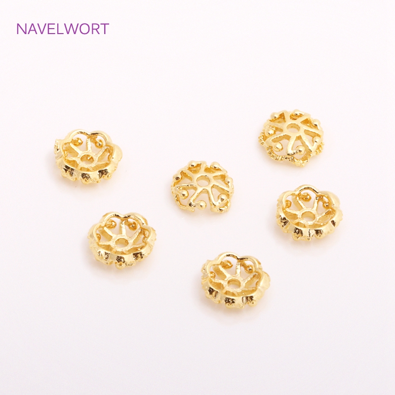ฝาครอบลูกปัดทองเหลืองชุบทอง 14 - Embellishment Crafts บทวิจารณ์และราคา