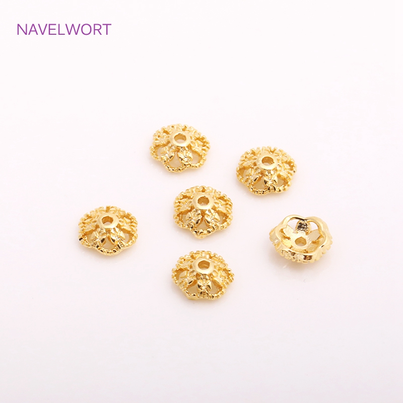 ฝาครอบลูกปัดทองเหลืองชุบทอง 14 - Embellishment Crafts บทวิจารณ์และราคา