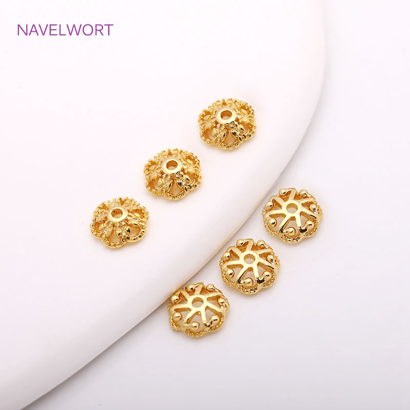 ฝาครอบลูกปัดทองเหลืองชุบทอง 14 - Embellishment Crafts บทวิจารณ์และราคา