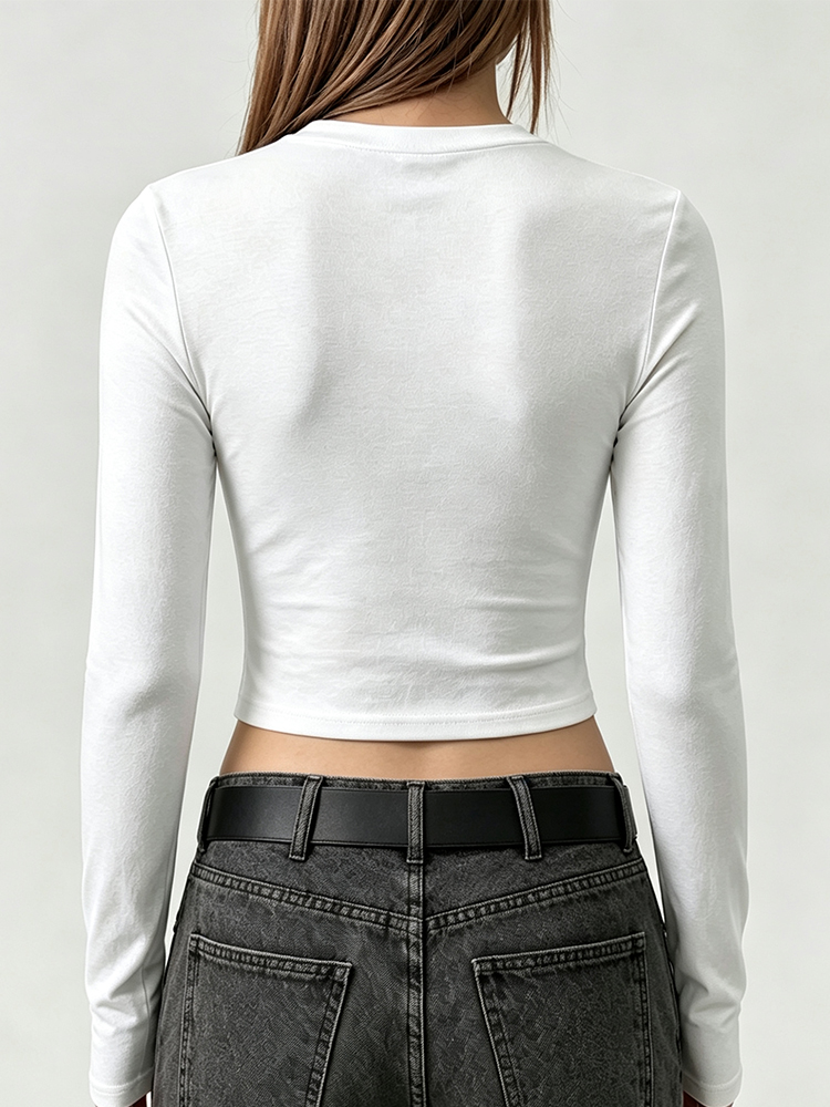 เสื้อยืดแขนยาวพิมพ์ลายใยแมงมุม - Embellish Knit บทวิจารณ์และราคา